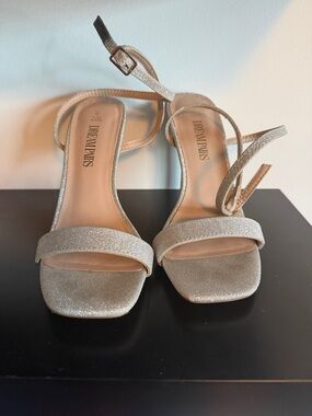 Dream Pairs Glitter Gold Ankle-Strap Heels